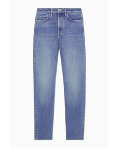 Straight-leg Slim-fit Full-length Jeans Dark Blue