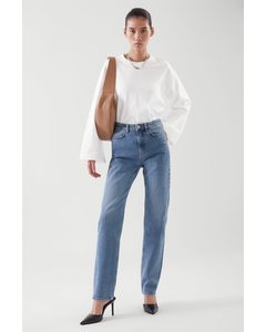 Straight-leg Slim-fit Full-length Jeans Light Blue