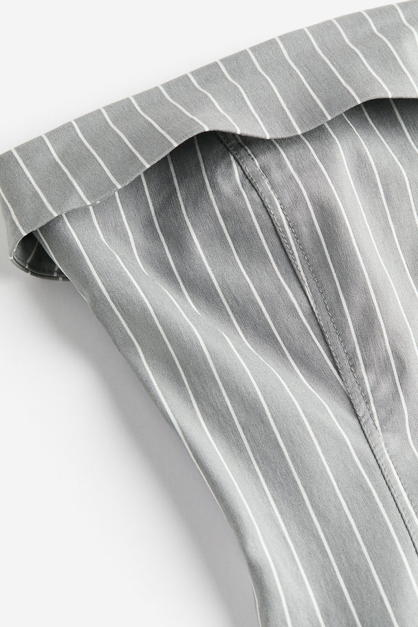 H&M Bandeau-Kleid Grau/Nadelstreifen
