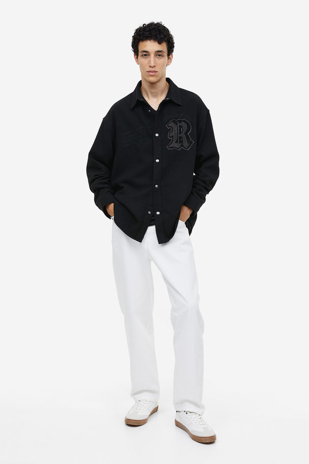 H&M Overshirt Oversized Fit Schwarz