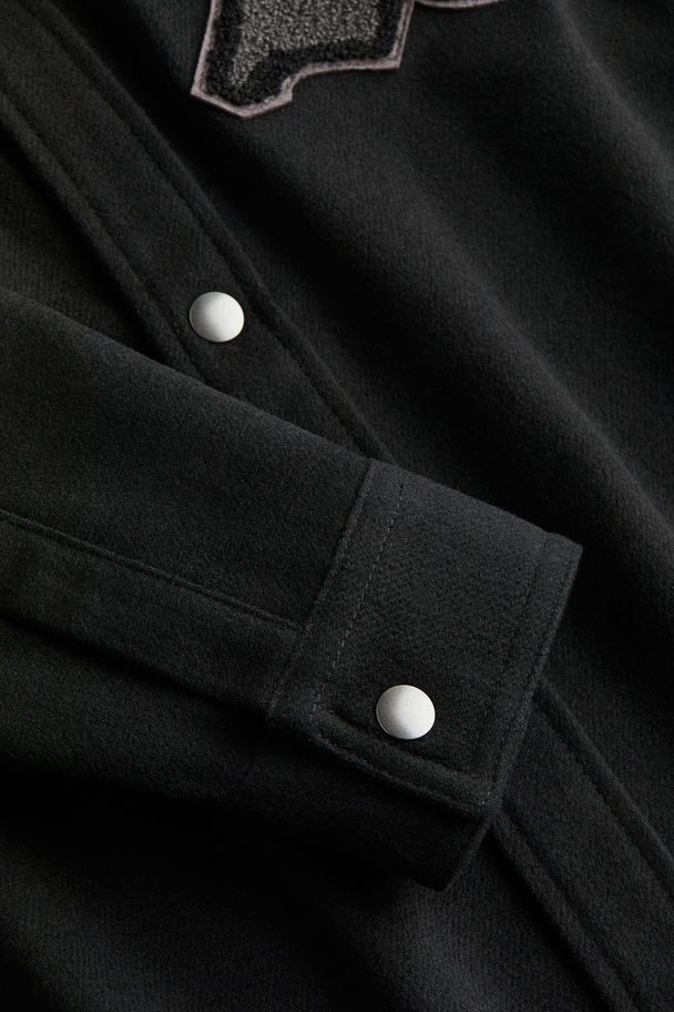 H&M Overshirt Oversized Fit Zwart