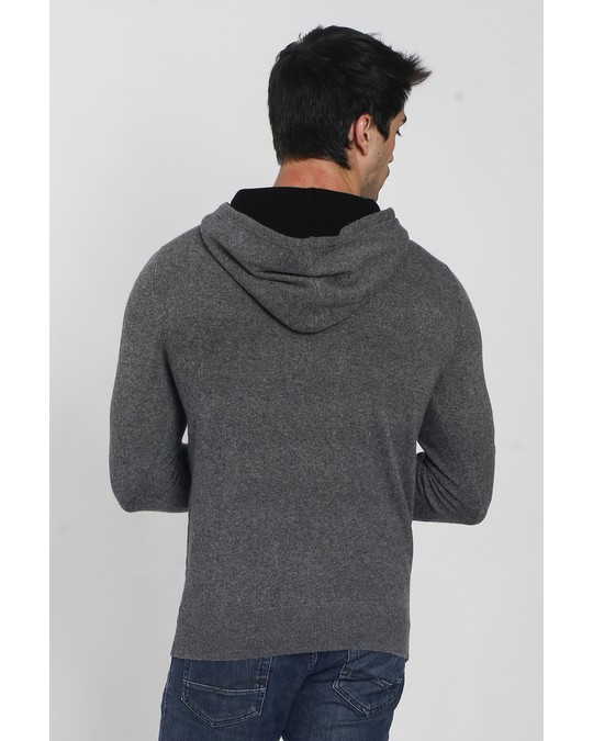 William de Faye Sweater Inside Hood In Bi-color