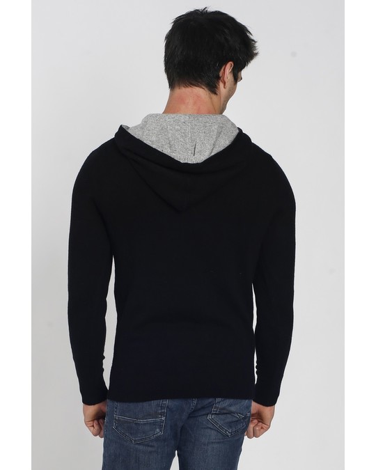 William de Faye Sweater Inside Hood In Bi-color
