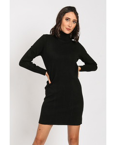 Turtleneck Dress With Fancy Front