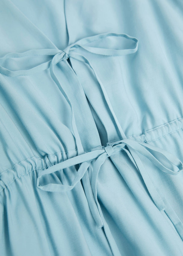 & Other Stories Mini-jurk Met Striksluiting Aan De Voorkant Licht Vaalblauw