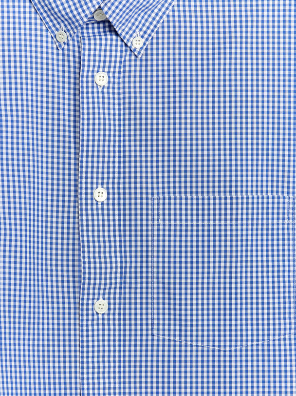 ARKET Oversized Gingham-skjorte Hvid/blå