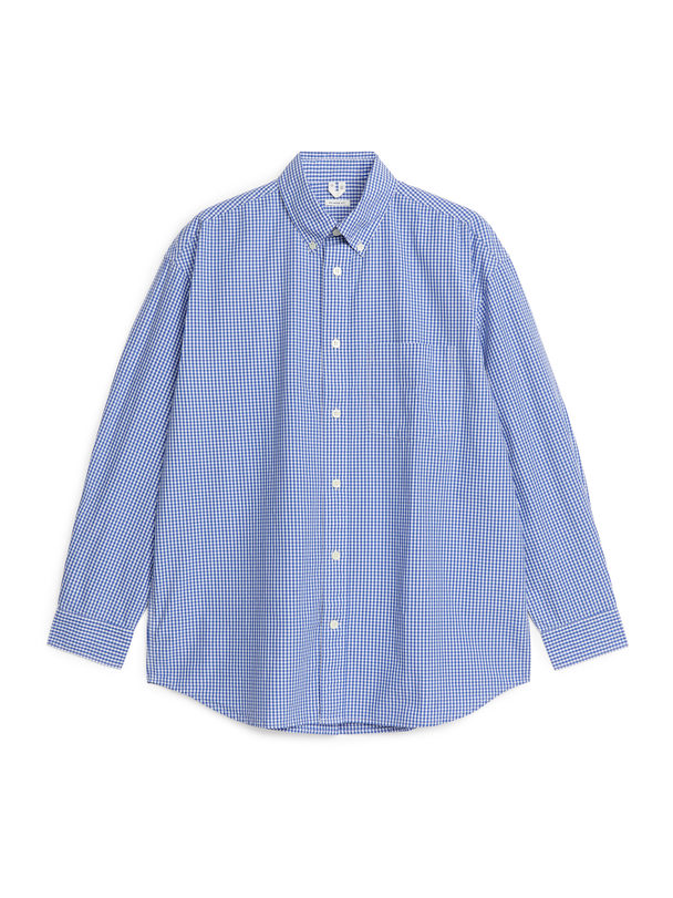 ARKET Ekstra Stor Gingham-skjorte Hvit/blå