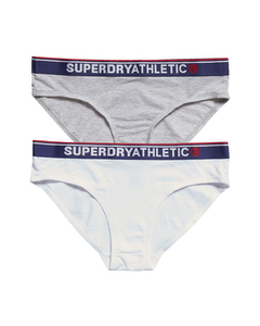 Tri Athletic Brief Double Pack Grey Marl/optic