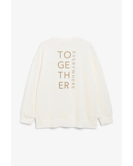 Monki Oversized Sweater Together Everywhere Print