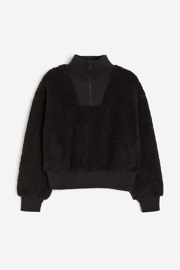 H&M Teddy Sports Sweatshirt Black