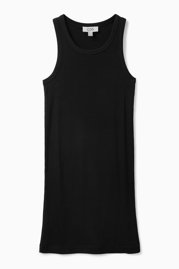 COS Ribbed-jersey Mini Dress Black
