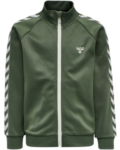 Zip Jacket With Arm Chevrons, A High Collar And A Zipper Cover