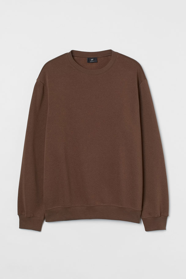 H&M Relaxed Fit Sweatshirt Brown