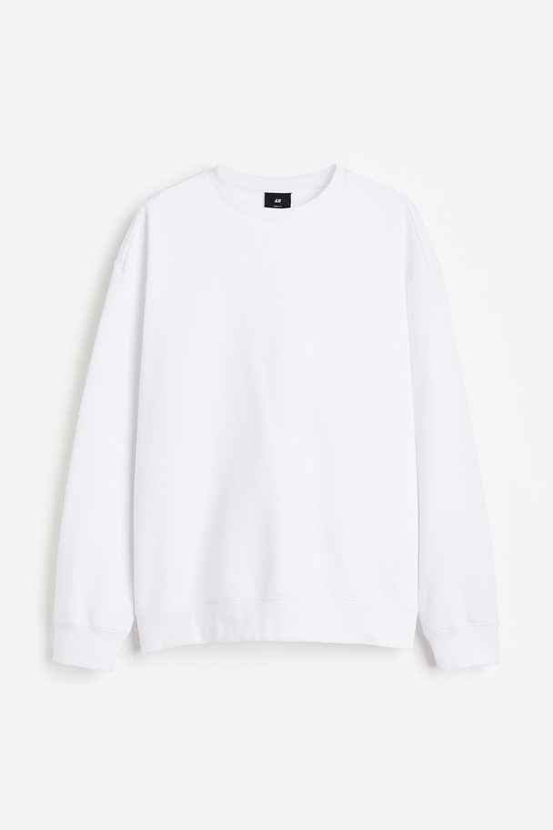 H&M Sweatshirt in Loose Fit Weiß