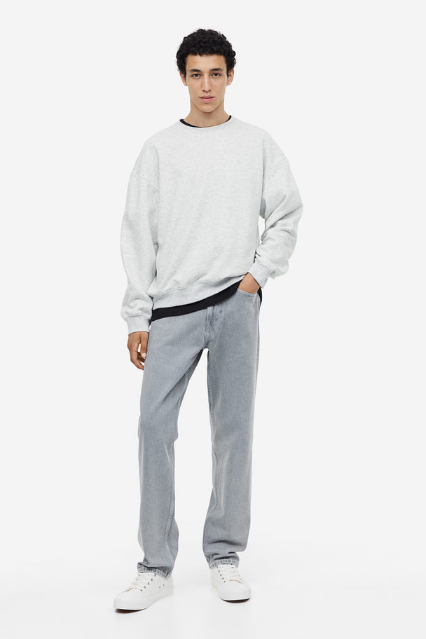 H&M Sweater - Loose Fit Lichtgrijs Gemêleerd