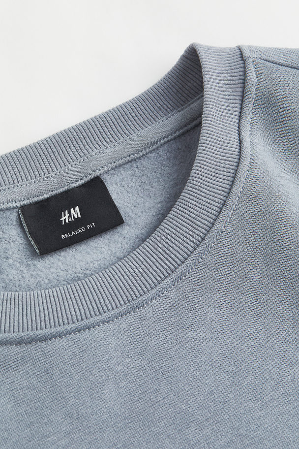 H&M Sweatshirt Loose Fit Stengrå