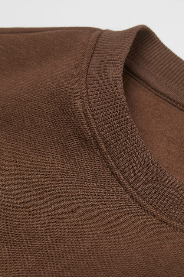 H&M Relaxed Fit Sweatshirt Brown