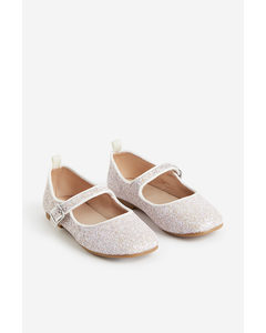 Glitzernde Ballerinas Hellrosa