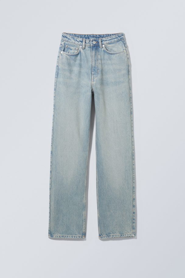 Weekday Rowe Extra High Straight Jeans Light Worn Blue