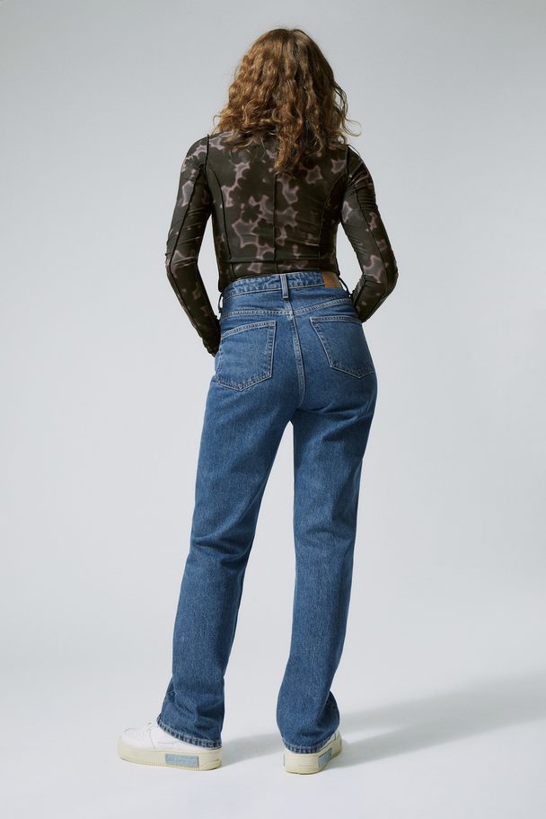Weekday Rowe Extra High Straight Jeans Sea Blue