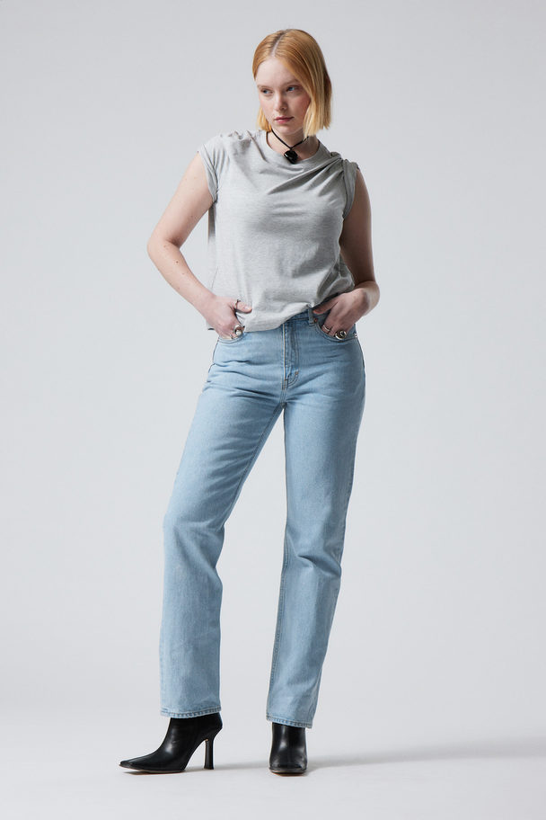 Weekday Rowe Extra High Straight Jeans Moise Blue