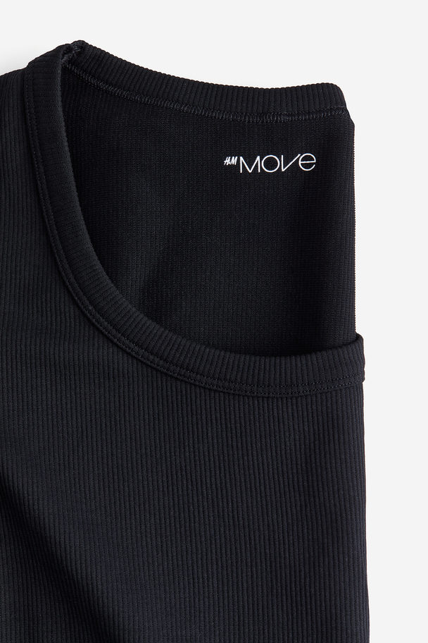 H&M Drymove™ Seamless Cropped Sports Top Black