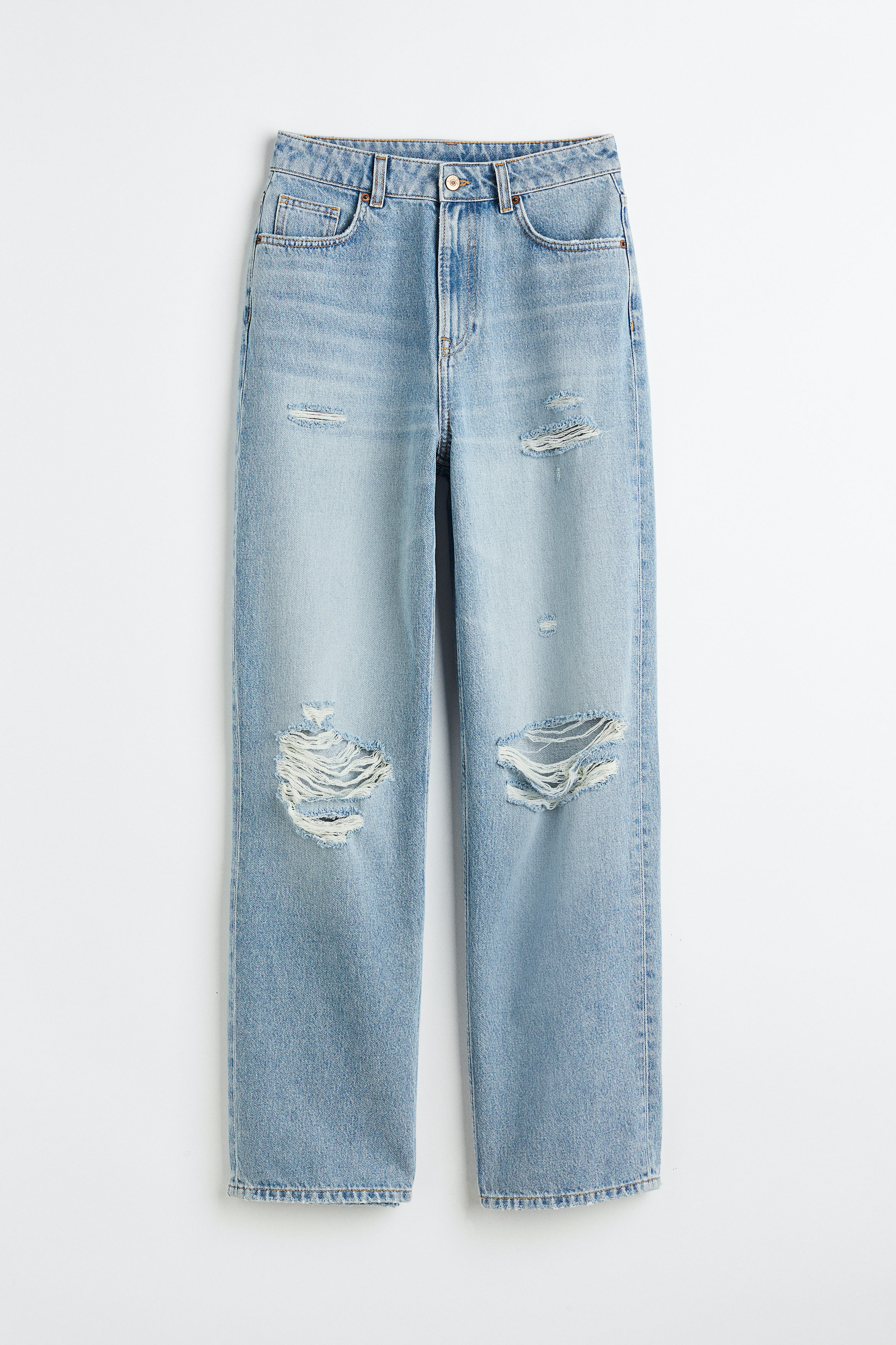 Billede af H&M 90s Baggy High Jeans Lys Denimblå, Loose jeans. Farve: Light denim blue I størrelse 36