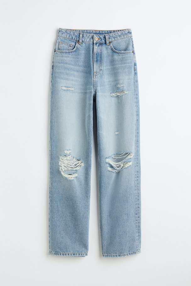 H&M 90s Baggy High Jeans Licht Denimblauw