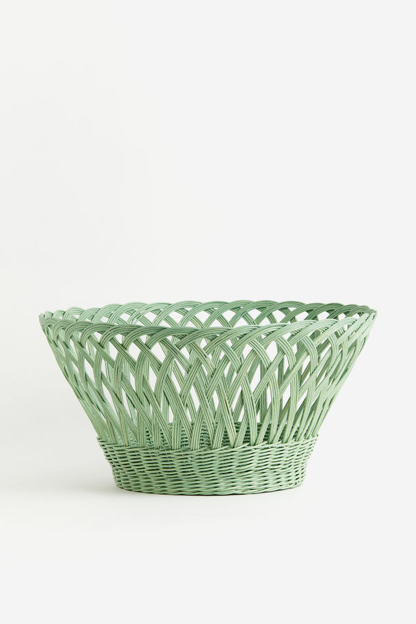 H&M HOME Large Rattan Storage Basket Green