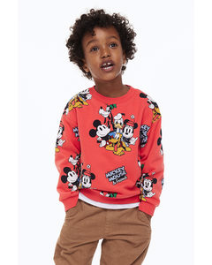 Oversized Sweatshirt Med Tryk Orange/mickey Mouse