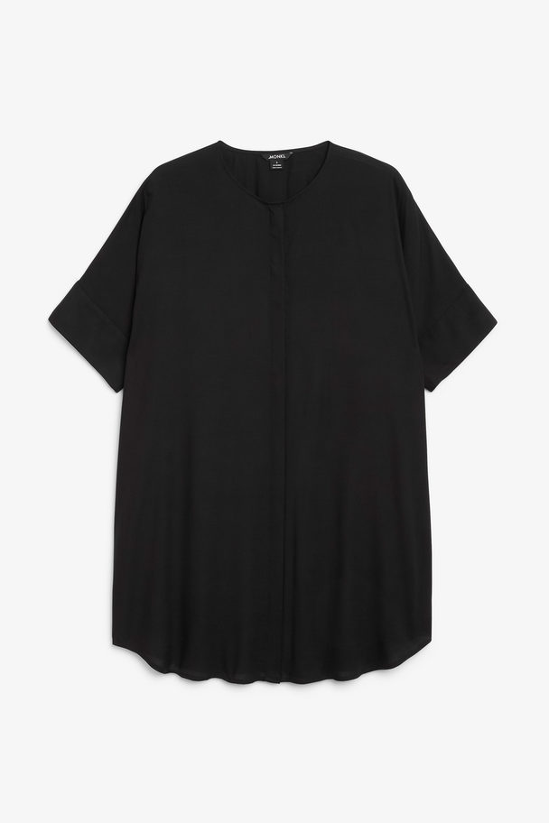 Monki Oversized Shirt Dress Black Magic