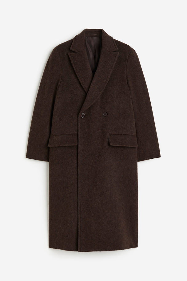 H&M Zweireihiger Mantel aus Wollmix Dunkelbraun