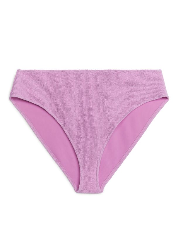 ARKET Mid Waist Crinkle Bikini Bottom Pink