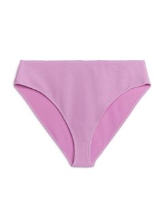 Mid Waist Crinkle Bikini Bottom Pink