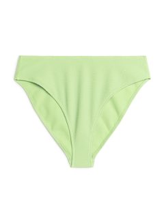 Mid Waist Crinkle Bikini Bottom Light Green