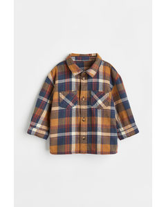 Cotton Flannel Shirt Brown/checked