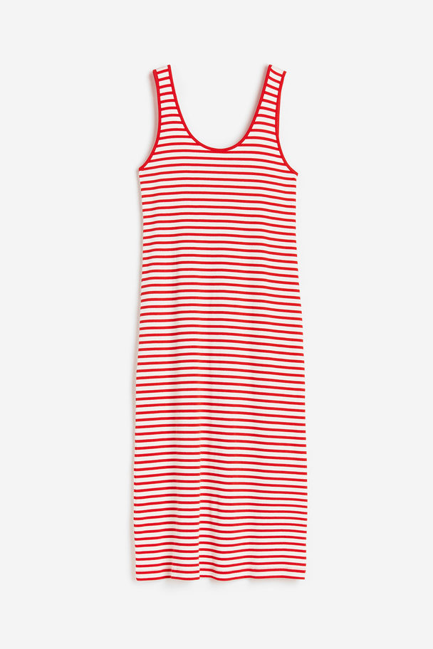 H&M Geripptes Kleid Rot/Weiß gestreift
