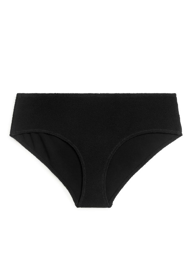 ARKET Low Waist Crinkle Bikini Bottoms Black