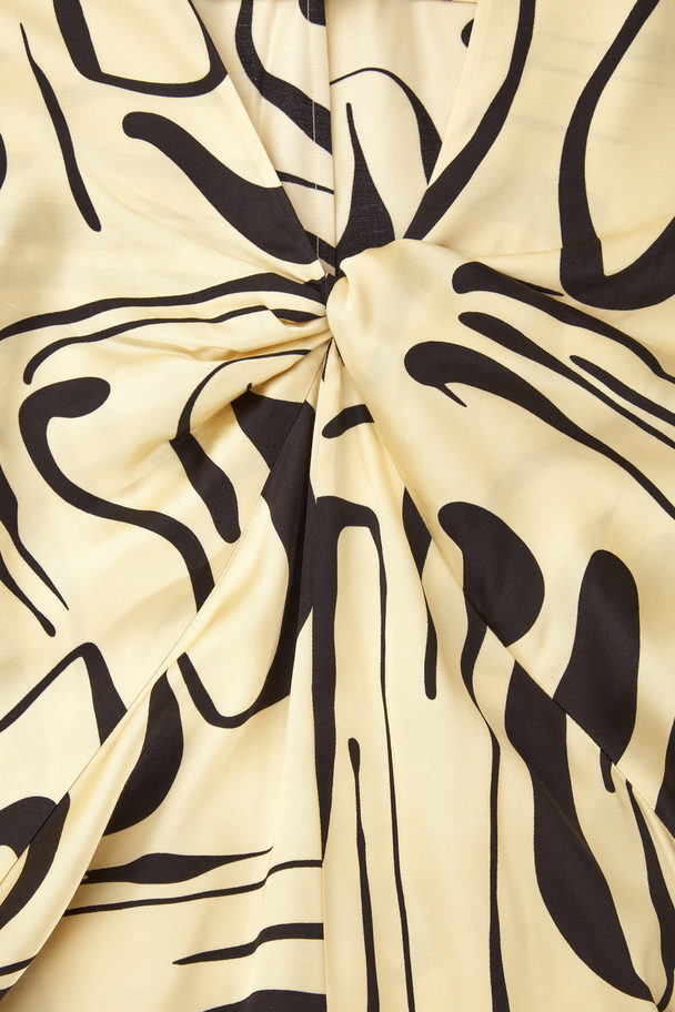 COS Swirl-print Satin Midi Dress Light Beige / Navy / Swirl