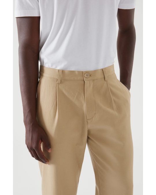 COS Relaxed-fit Tapered Chinos Beige