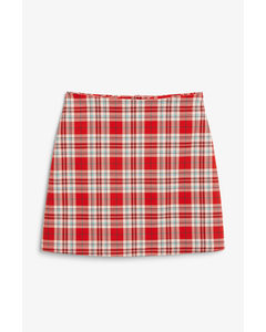 A-line Mini Skirt Red Check