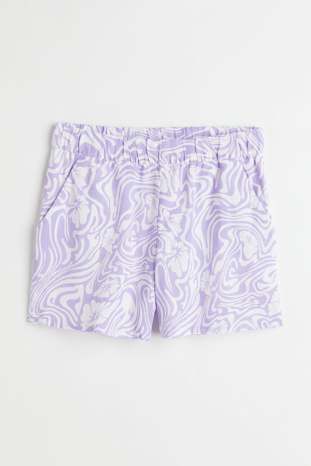 H&M Wide Shorts Purple/patterned