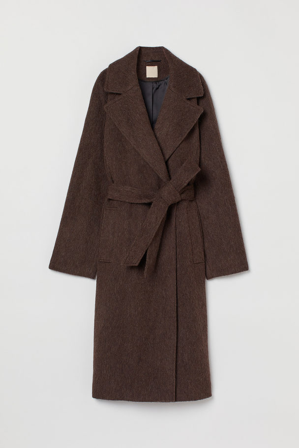 H&M Wool-blend Coat Dark Brown