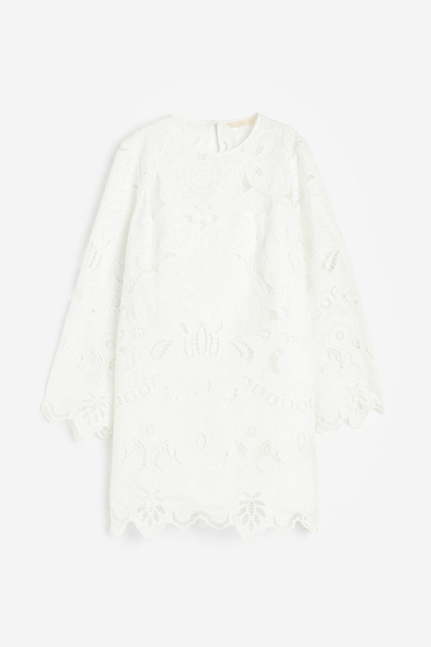 H&M Broderie Anglaise Dress White