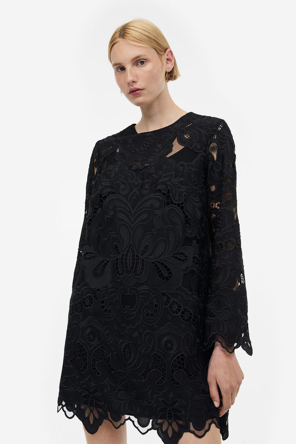 H&M Broderie Anglaise Dress Black