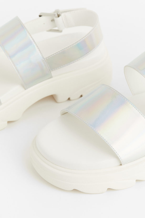 H&M Chunky Sandals White/holographic