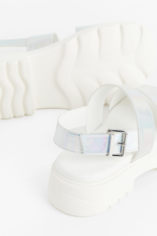 H&M Chunky Sandals White/holographic