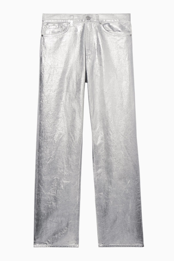 COS Column Coated-denim Jeans - Straight Silver