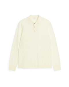 Merino Polo Jumper White