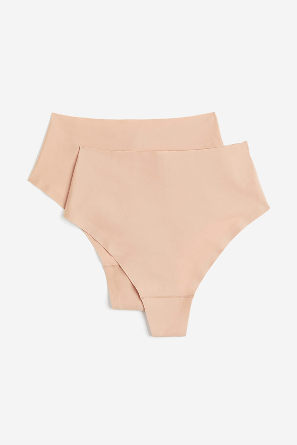 H&M 2er-Pack Tangas Invisible Light Shape Beige